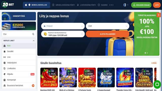 20Bet casino screenshot